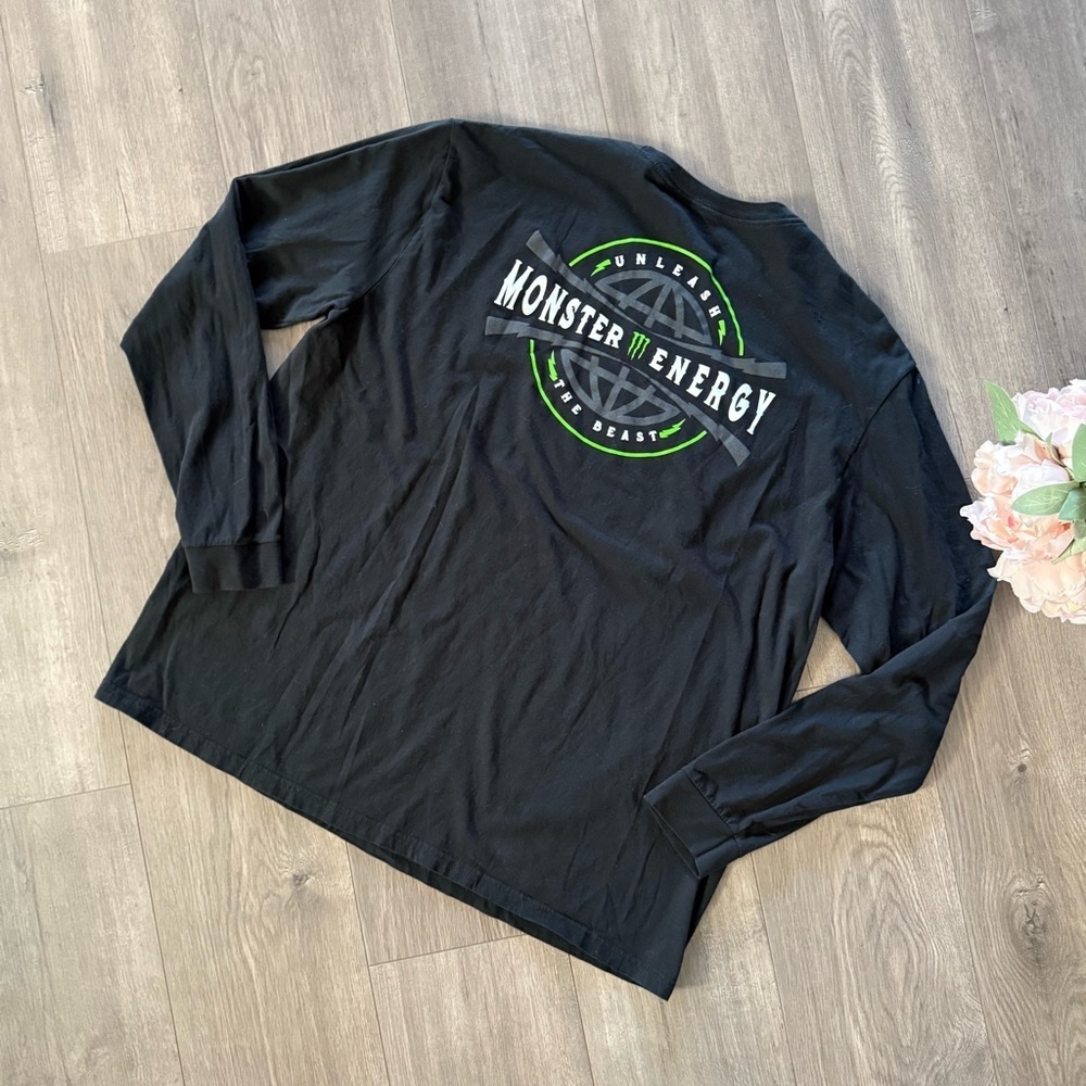 Men's Monster Energy Black Unleash the Beast Long Sleeve Top